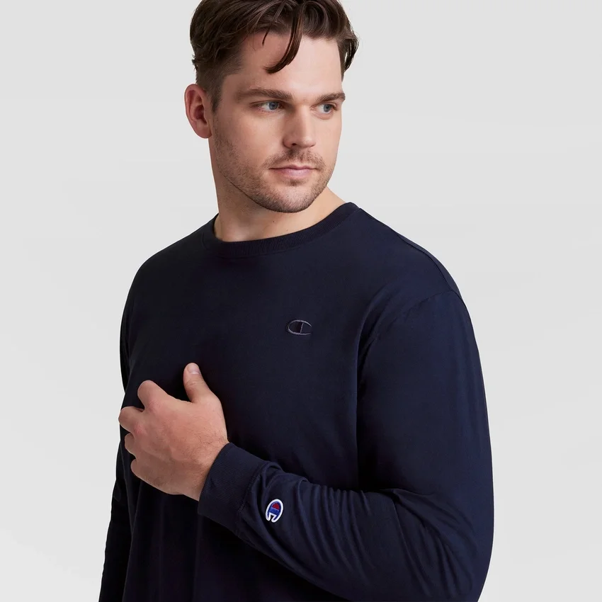 Classic Long Sleeve T-Shirt, Embroidered C Logo - Big & Tall